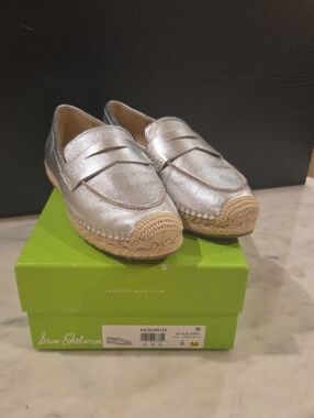 Sam Edelman Silver Metallic Espadrille Loafers